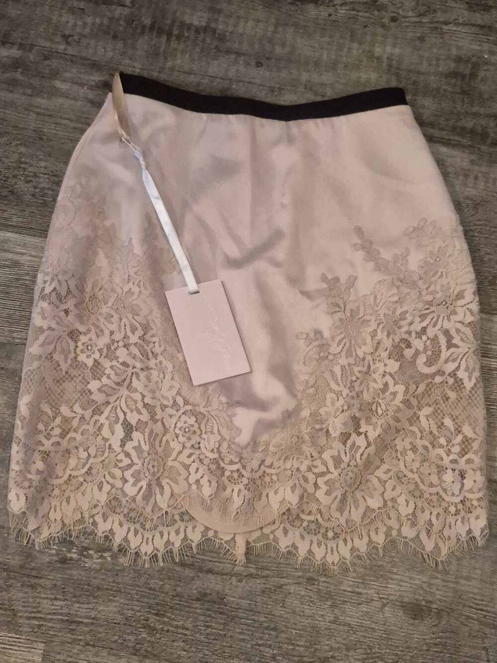 NWT Milla Satin Lace Mini Skirt XS